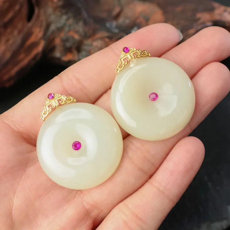 Qingjing Pendants Green Jade Unisex-7
