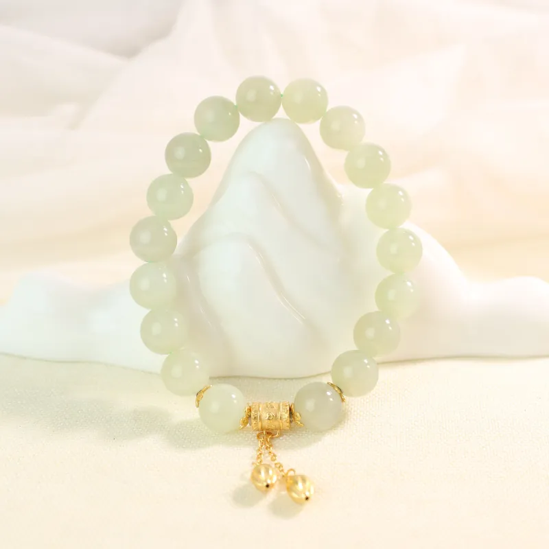 Qingjing Bracelets Pale Greenish White Jade Unisex-2