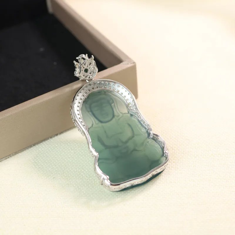 Qingjing Ice Type Jadeite Pendants Unisex-5