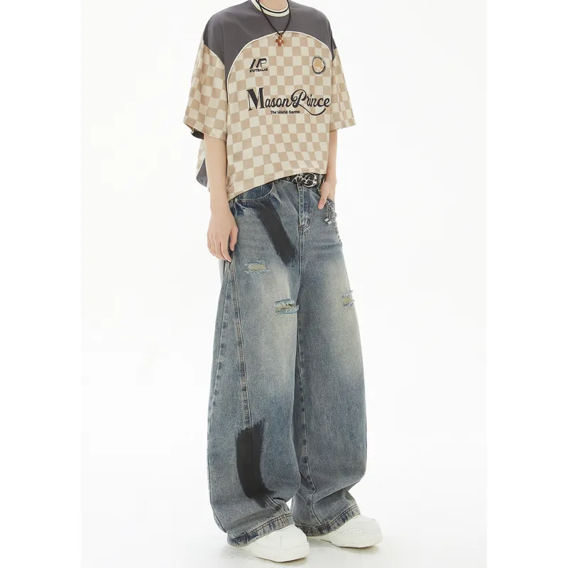 A02 Jeans Unisex Color Blocking-3