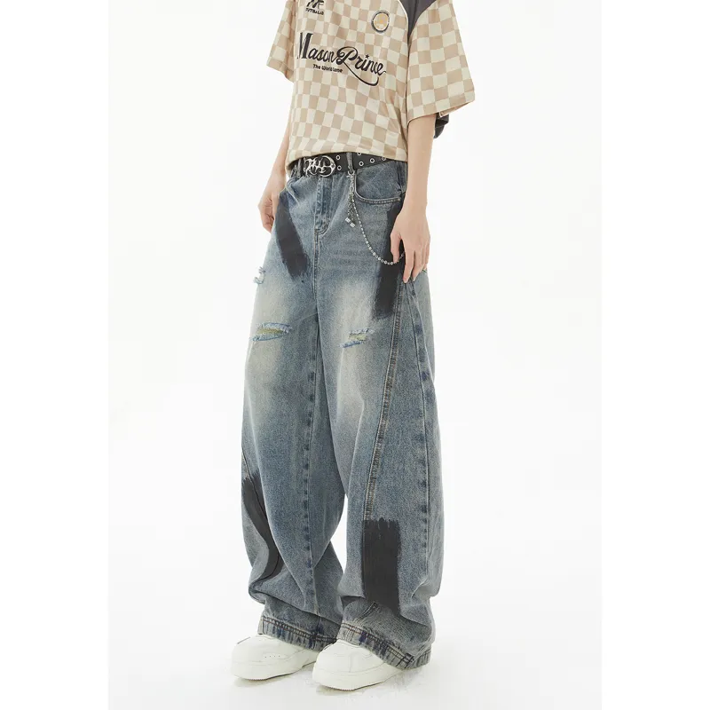 A02 Jeans Unisex Color Blocking-6
