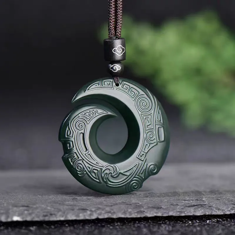 Bailiang Hetian Jade Pendants Green Jade Unisex-3