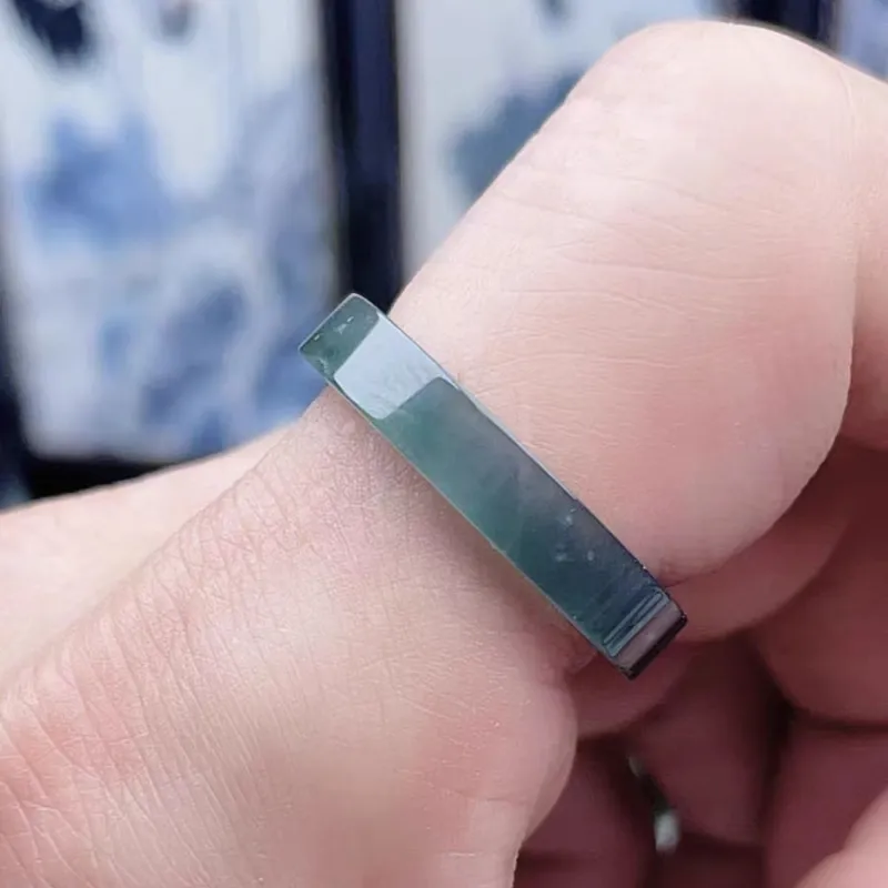 Bailiang Glutinous Jade Jadeite Rings Unisex-6