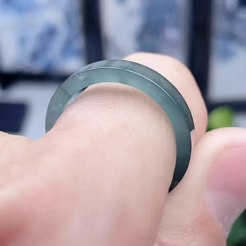 Bailiang Glutinous Jade Jadeite Rings Unisex-3