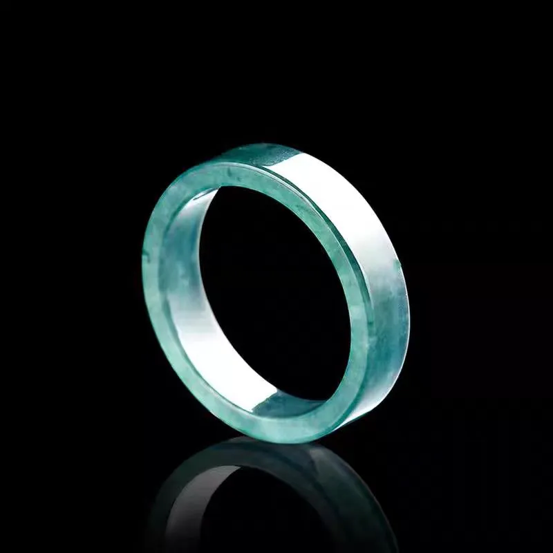 Bailiang Glutinous Jade Jadeite Rings Unisex-5