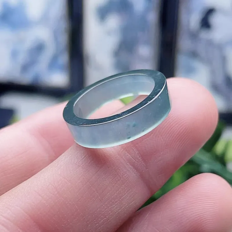 Bailiang Glutinous Jade Jadeite Rings Unisex-4