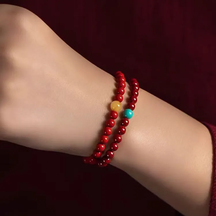 Bailiang Reconstructed Cinnabar Jade Bracelets Women's-1
