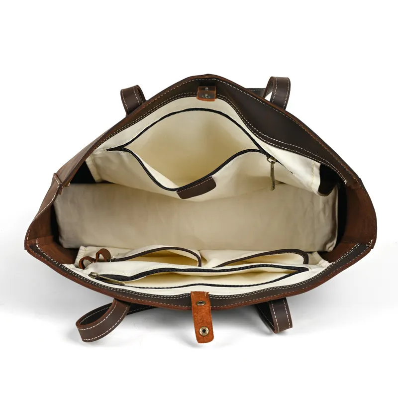DOSRFINI Crazy Horse Skin Shoulder Bag Men's Brown-2