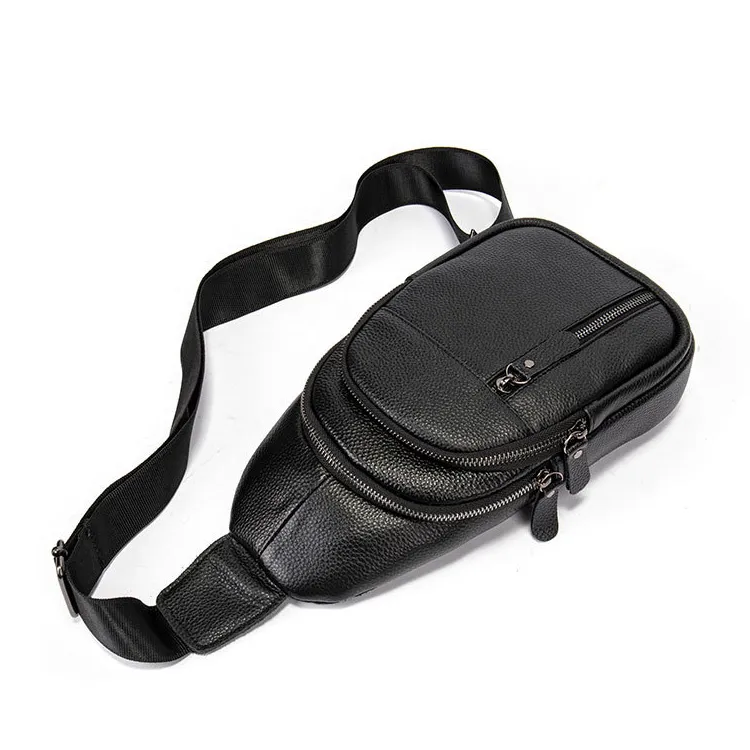 DOSRFINI Cow Leather Sling Bag Regular Men's Black/Coffee-2