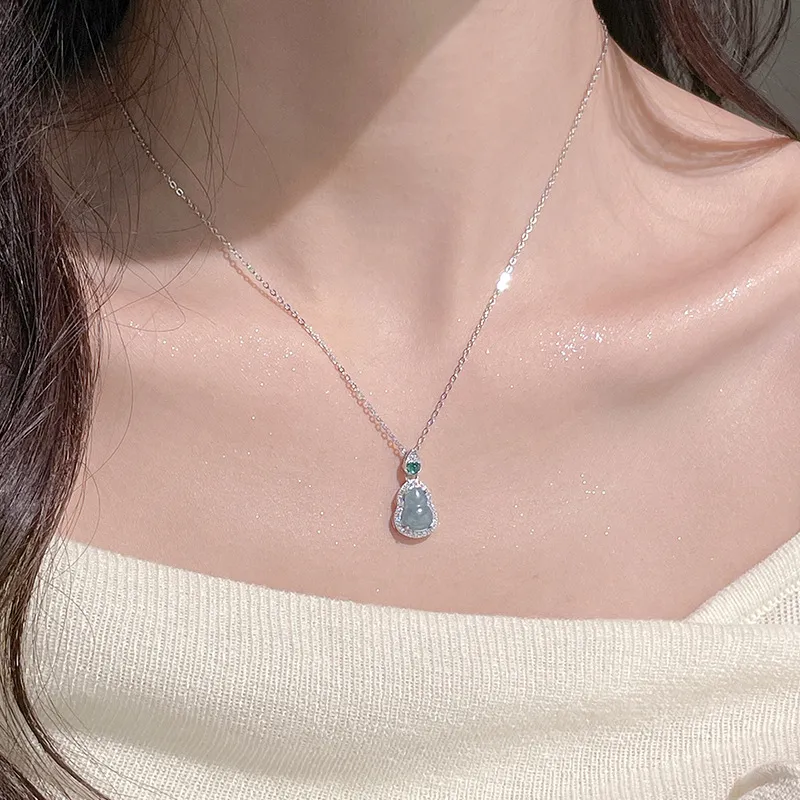 Royal Dragon Mirror Jade Necklaces Women's-3