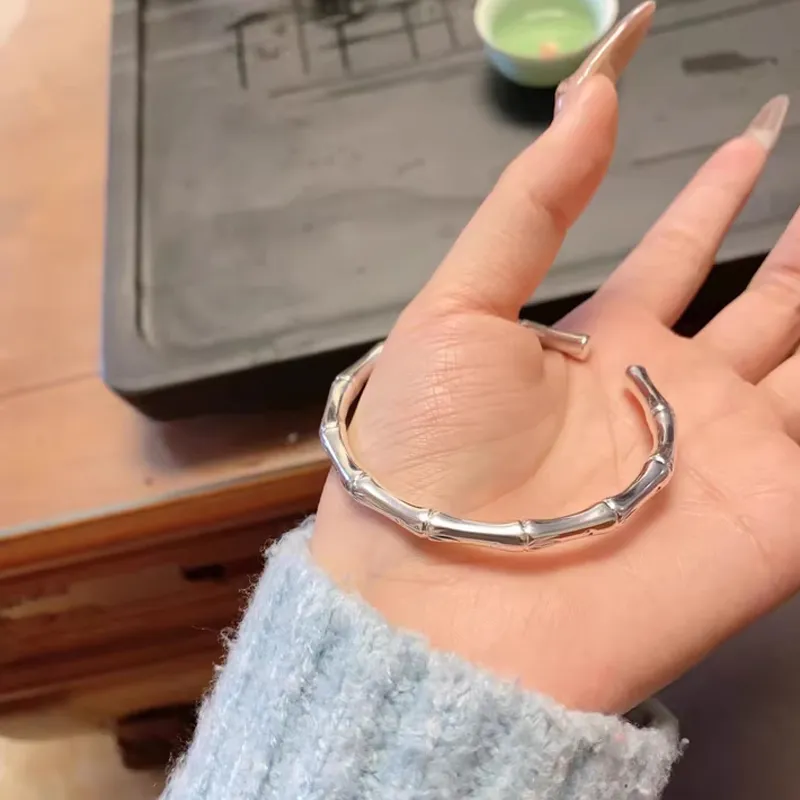 Royal Dragon Mirror 999 Fine Silver Bangles Women's-1