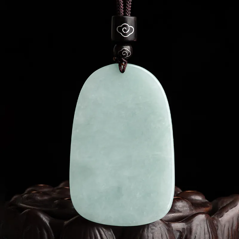 Royal Dragon Mirror Glutinous Jade Necklaces Unisex-3