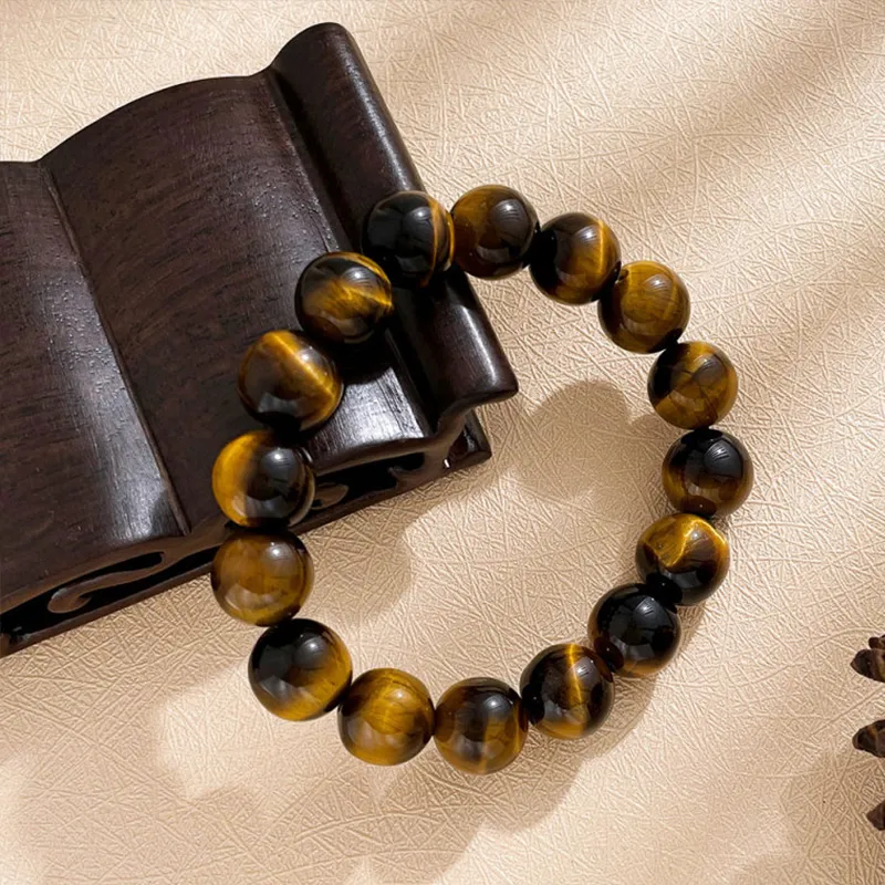 Royal Dragon Mirror Tiger's Eye Stone Bracelets Unisex-3