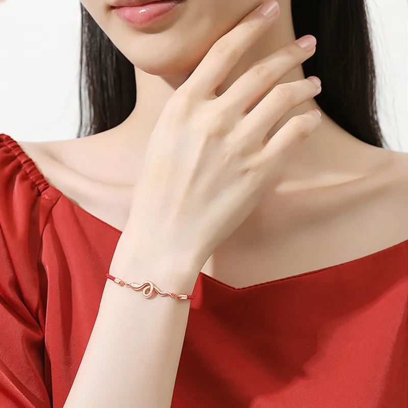 Royal Dragon Mirror S925 Silver Bracelets Women's Red-5
