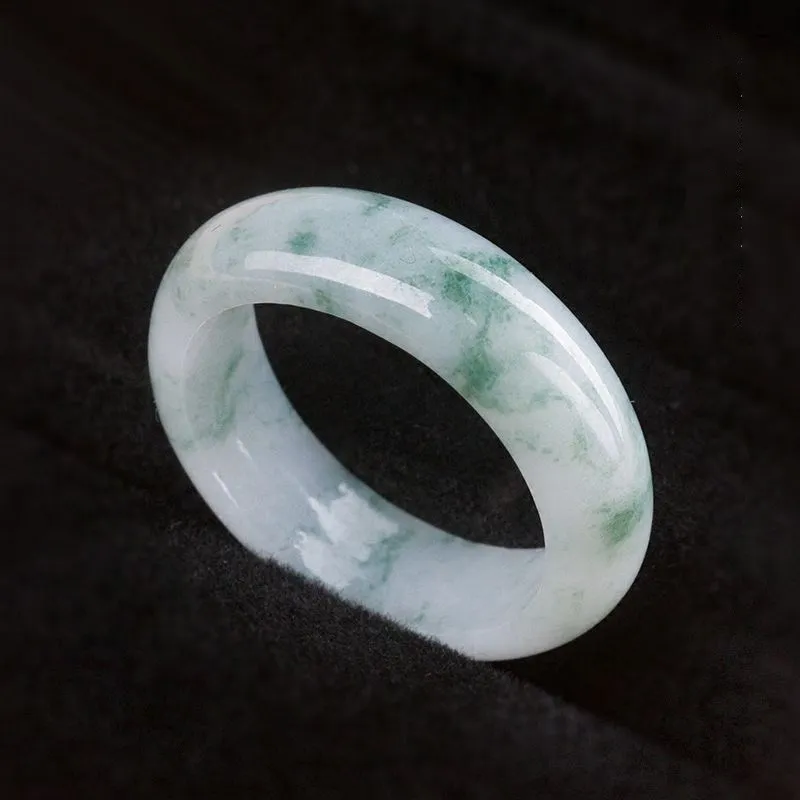 Royal Dragon Mirror Bean Type Jadeite Rings Unisex-3