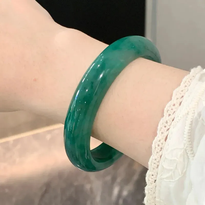 Royal Dragon Mirror African Emerald Bangles Women's-1