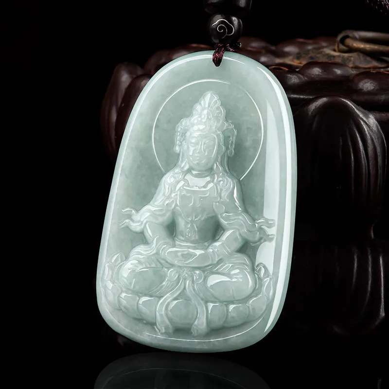 Royal Dragon Mirror Glutinous Jade Necklaces Unisex-4