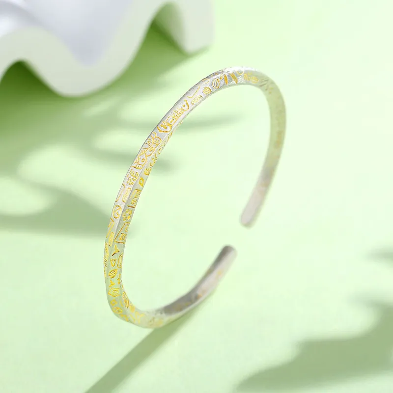 Royal Dragon Mirror 999 Fine Silver Bangles Unisex-3