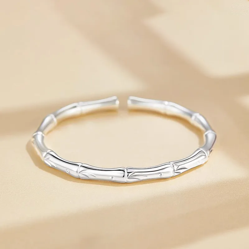 Royal Dragon Mirror 999 Fine Silver Bangles Women's-3