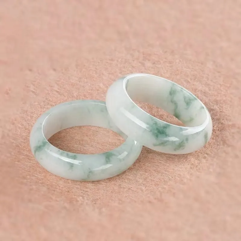 Royal Dragon Mirror Bean Type Jadeite Rings Unisex-2