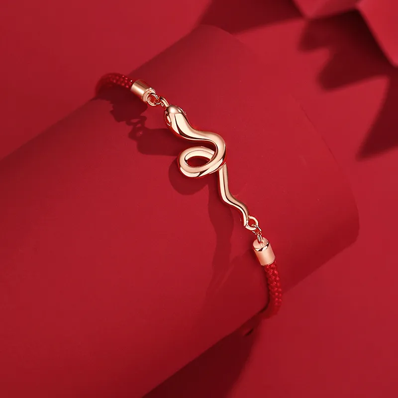 Royal Dragon Mirror S925 Silver Bracelets Women's Red-2