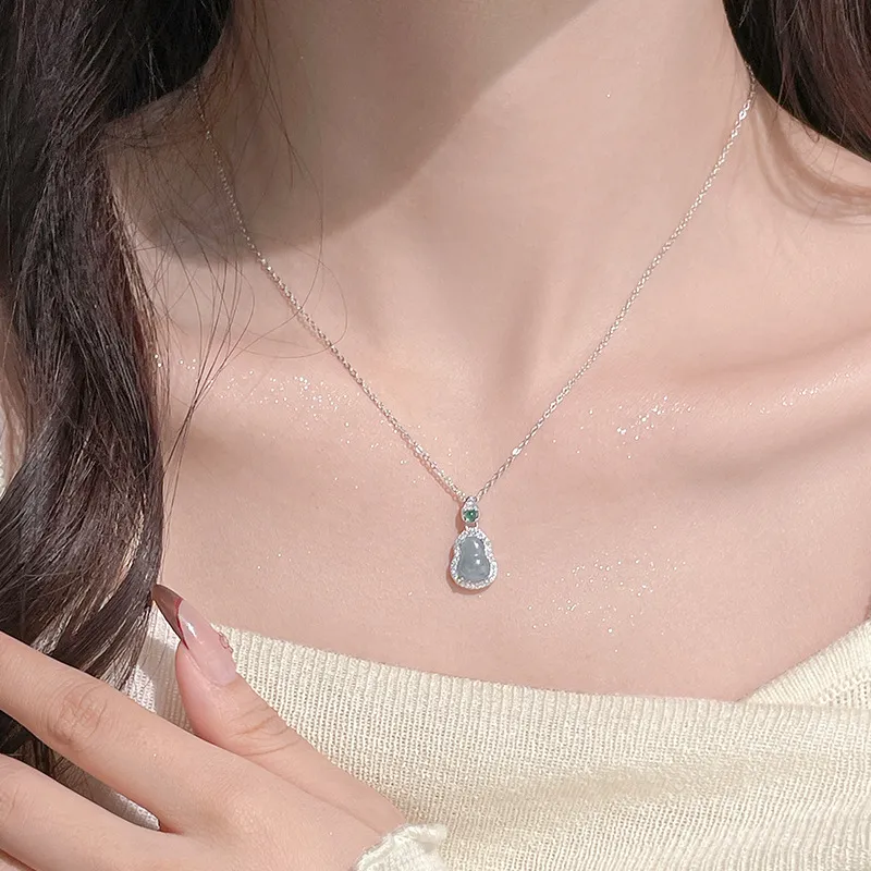 Royal Dragon Mirror Jade Necklaces Women's-2