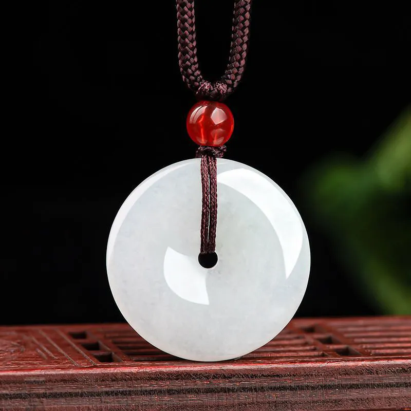 Royal Dragon Mirror Ice Glutinous Jadeite Necklaces Unisex-3