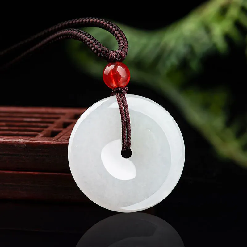 Royal Dragon Mirror Ice Glutinous Jadeite Necklaces Unisex-4