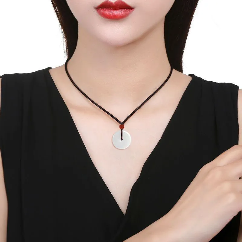 Royal Dragon Mirror Ice Glutinous Jadeite Necklaces Unisex-1