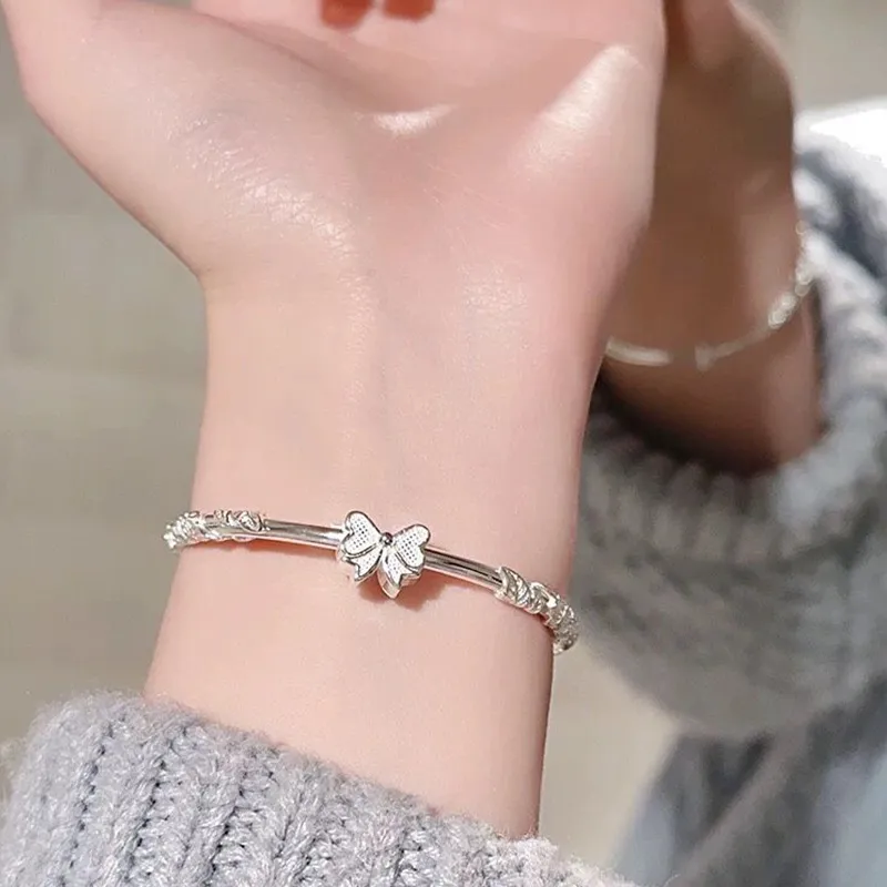 Royal Dragon Mirror 999 Fine Silver Bangles Women's-5