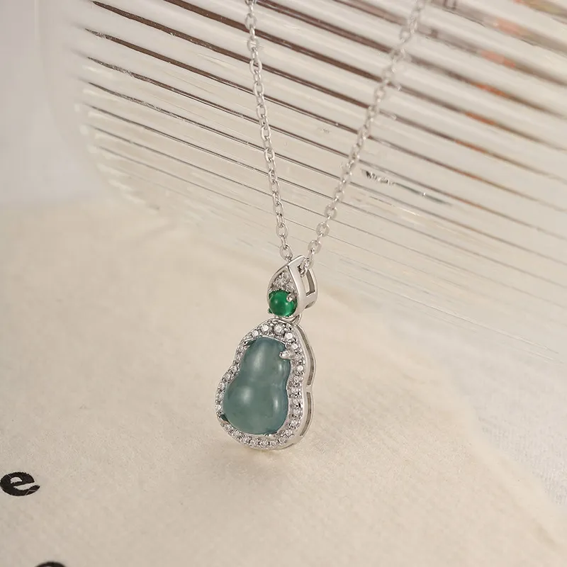 Royal Dragon Mirror Jade Necklaces Women's-4