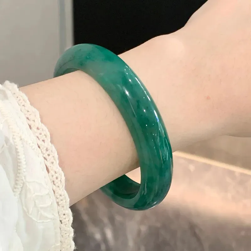 Royal Dragon Mirror African Emerald Bangles Women's-2