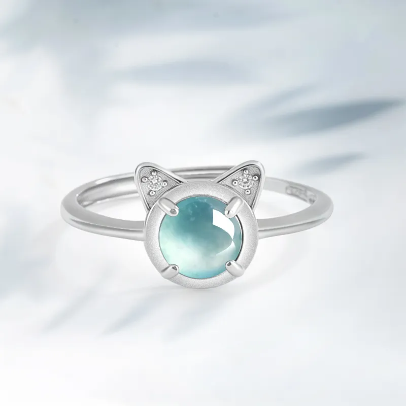 Royal Dragon Mirror Ice Glutinous Jadeite Rings Women's-3