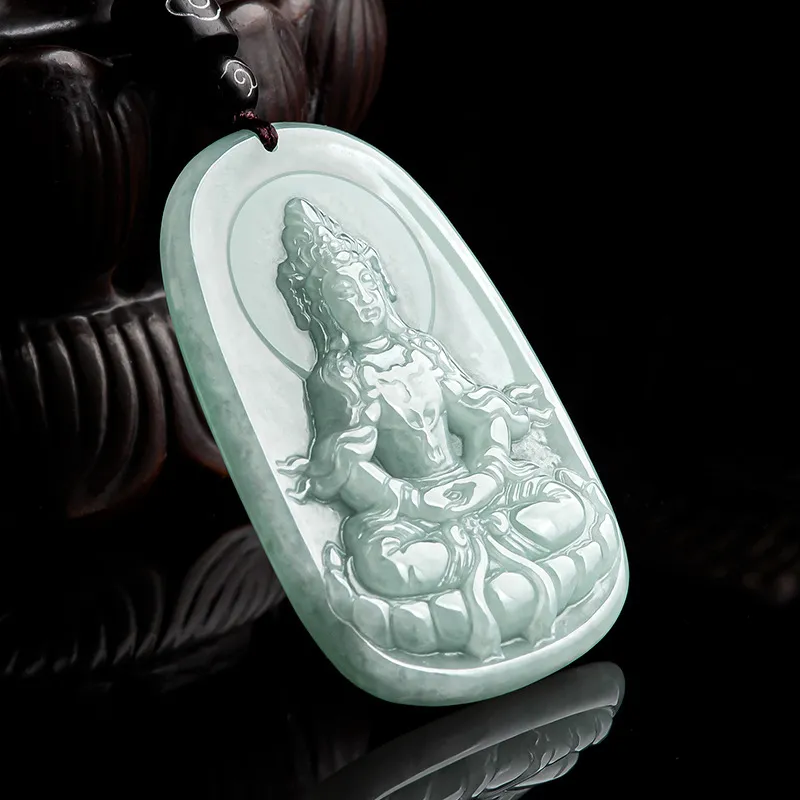 Royal Dragon Mirror Glutinous Jade Necklaces Unisex-6
