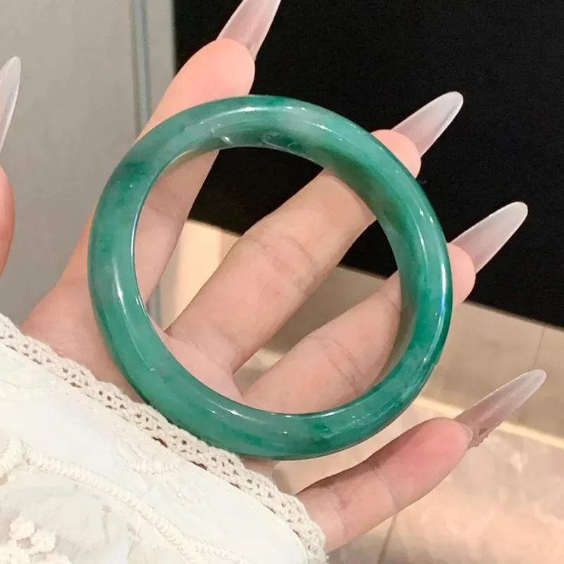 Royal Dragon Mirror African Emerald Bangles Women's-3