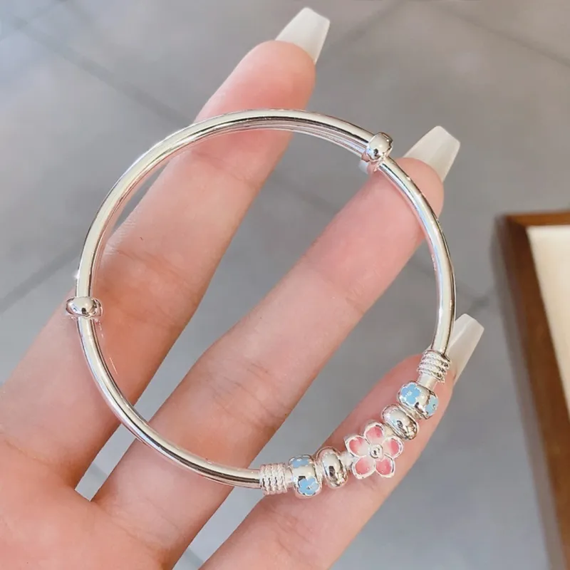 Royal Dragon Mirror 999 Fine Silver Bangles Women's-2