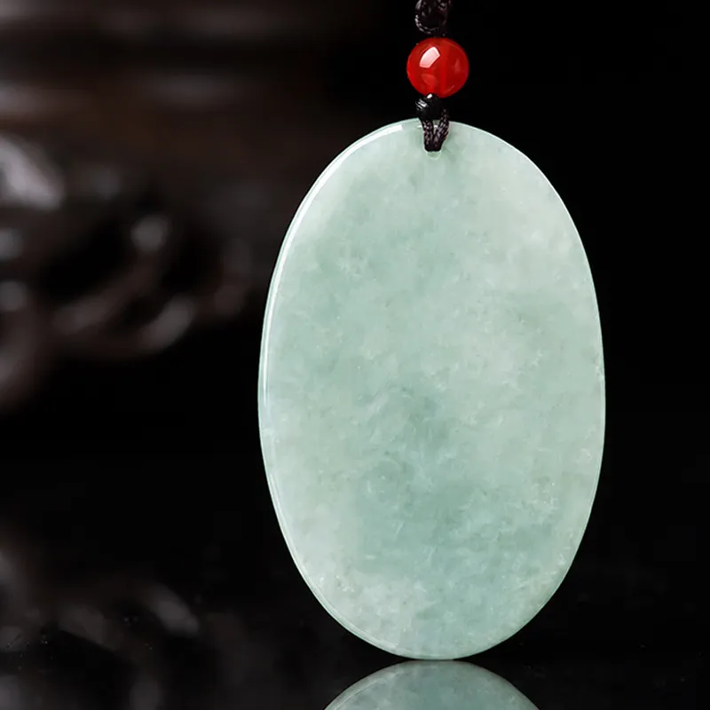 Royal Dragon Mirror Glutinous Jade Necklaces Unisex-3