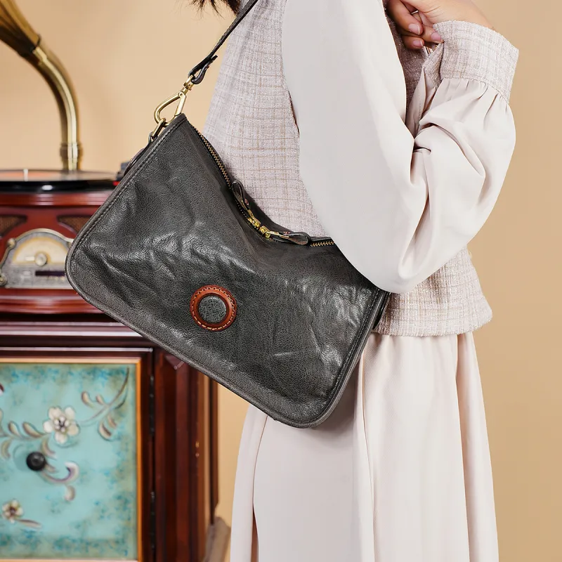 DIFENISE Top Grain Cow Leather Crossbody Bag Women's Multicolor-11