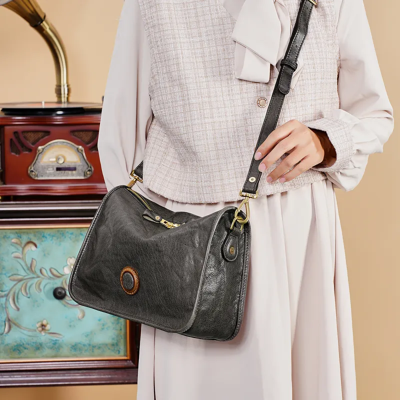 DIFENISE Top Grain Cow Leather Crossbody Bag Women's Multicolor-10