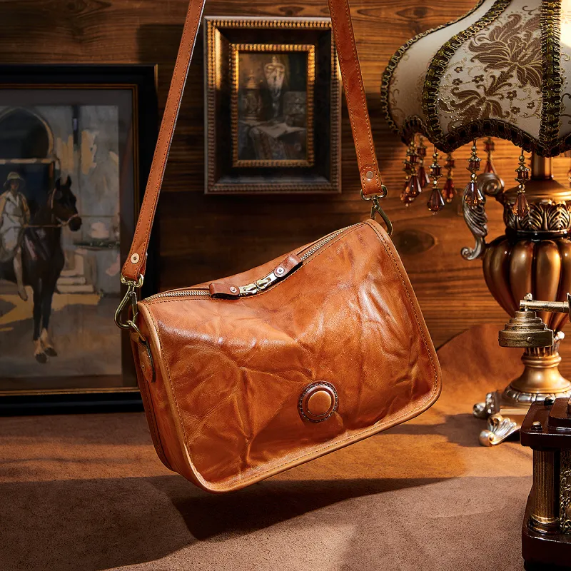 DIFENISE Top Grain Cow Leather Crossbody Bag Women's Multicolor-13