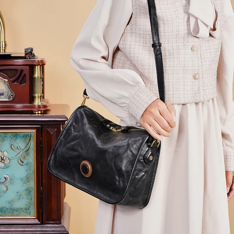 DIFENISE Top Grain Cow Leather Crossbody Bag Women's Multicolor-1