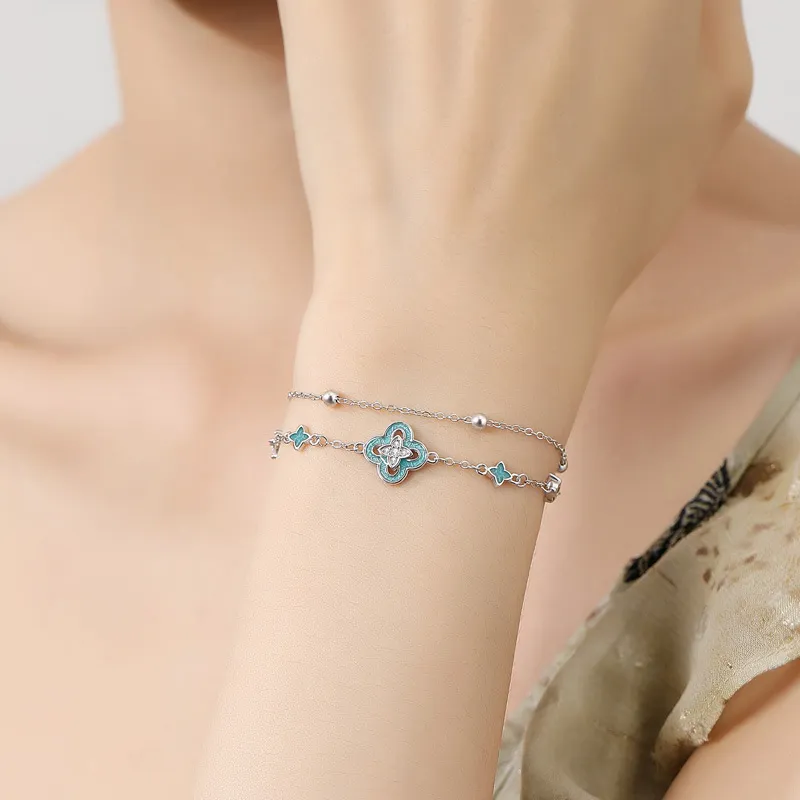Zhi Yue 925 Sterling Silver Cold Enamel Bracelets Women's Silver-1