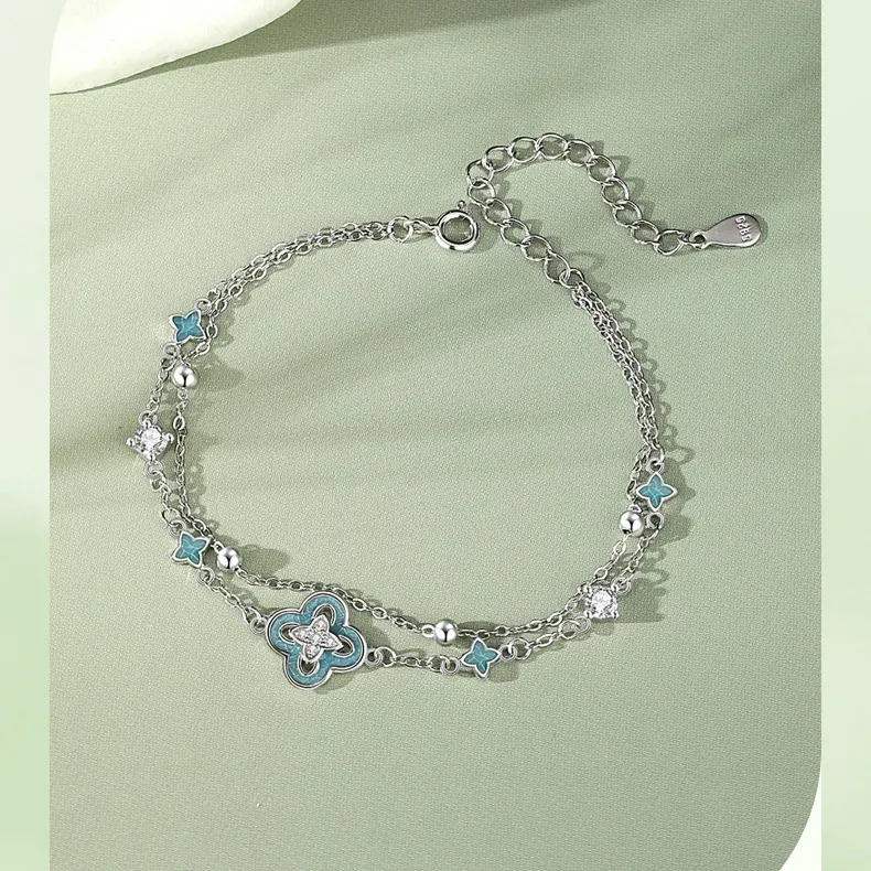 Zhi Yue 925 Sterling Silver Cold Enamel Bracelets Women's Silver-2