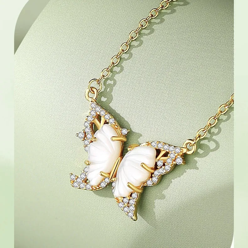 Zhi Yue 925 Sterling Silver Necklaces Women's Gold-4