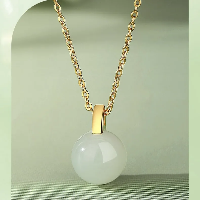 Zhi Yue Hetian Jade Necklaces Green Jade Women's-4