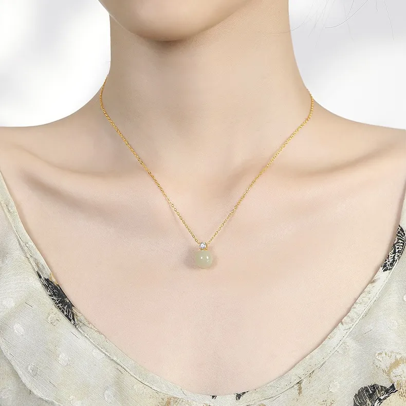 Zhi Yue Necklaces Green Jade Women's-4