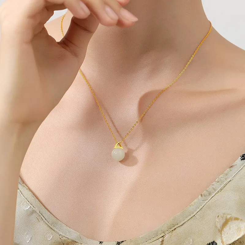 Zhi Yue Hetian Jade Necklaces Green Jade Women's-1