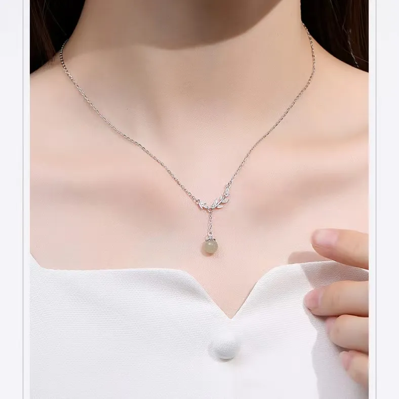 Zhi Yue Hetian Jade Necklaces Pale Greenish White Jade Women's-1