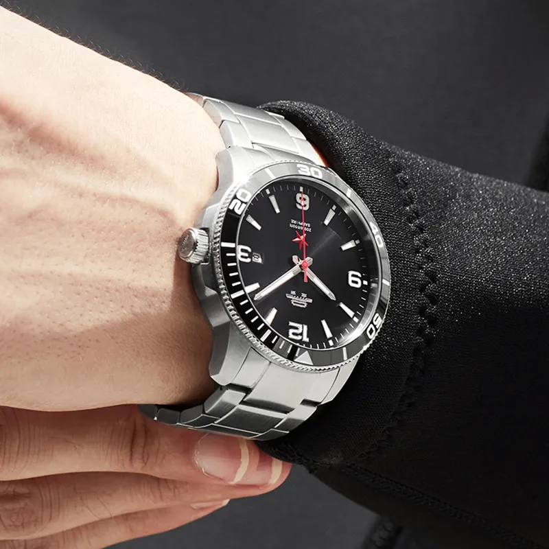Beijing Voyage Collection Automatic Mechanical Movement Stainless Steel Watchband Watch Men's Watches Black Dial-4