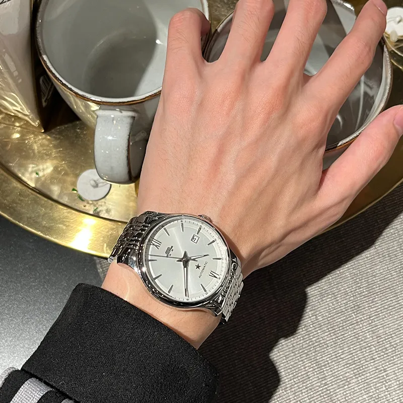 Beijing Classic Collection Automatic Mechanical Movement Stainless Steel Watchband Watch Men's Watches Silver Dial-7